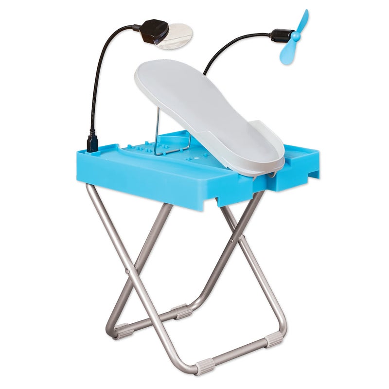 Salon Step The Beauty Footrest for Easy at-Home Pedicures, Treat Your Feet, No More Bending or Stretching with LED Magnifier, Drying Fan, Adjustable Foot Rest, Non-Slip Sturdy Legs & Built-in Storage - Image 2